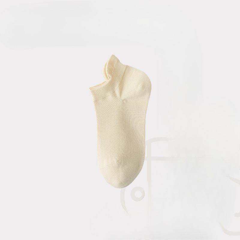 Sock Children's All-cotton Summer Style Boneless Thin Style Boat-shaped Women's Socks That Do Not Come Off, Pure Color Short-tube Cotton Socks