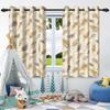 2pcs Feather Pattern Window Curtains Elegant Style Home Bedroom Living Room Blackout Curtains Thermal Insulation Washable Fabric