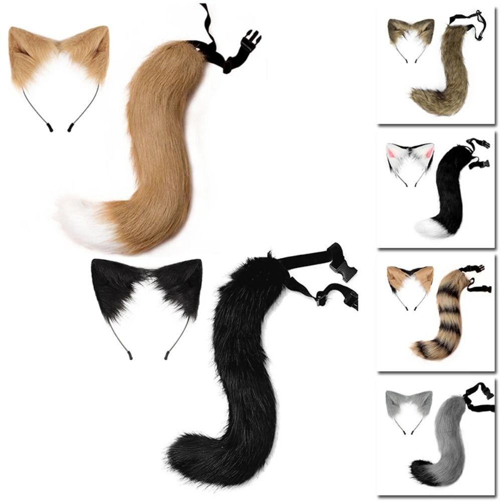 1 set Cat Tail Halloween Animal Cosplay Props Cat Ear Animal Cosplay Props  Kid‘s Gift