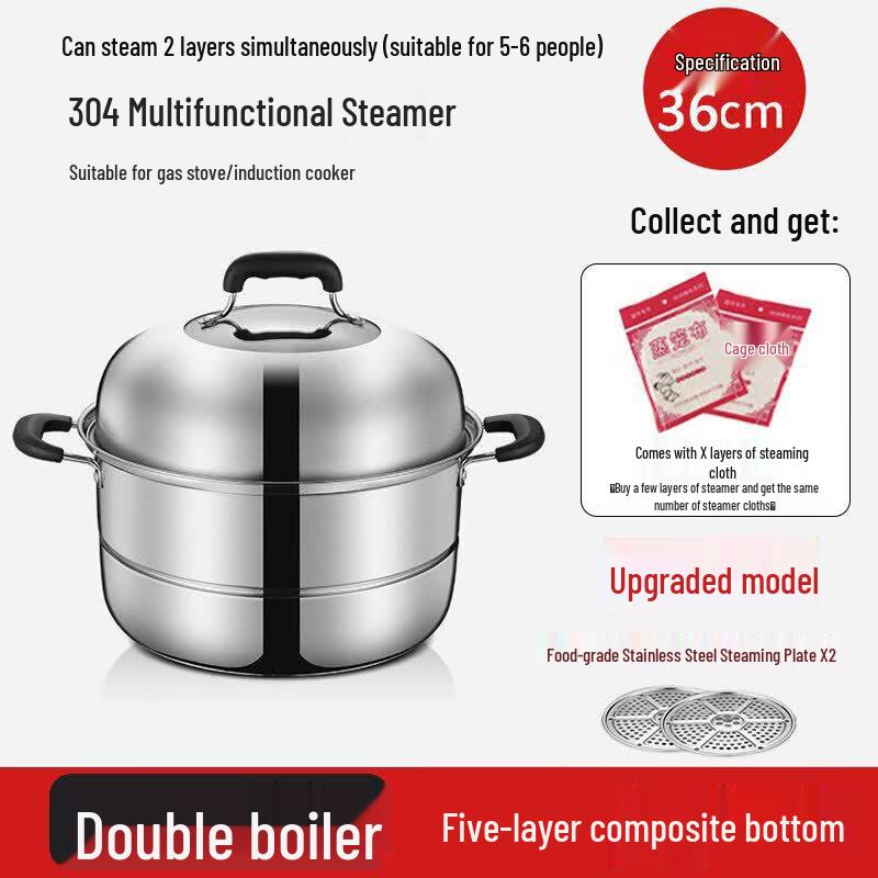 Qiwei 304 Stainless Steel Thickened Steamer
