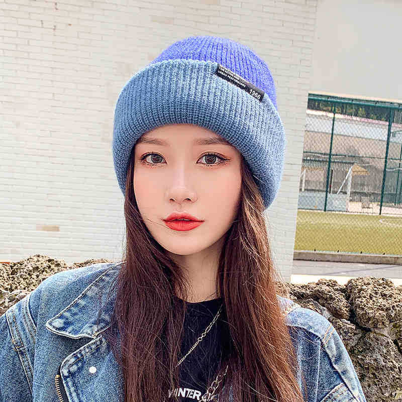 Winter Double Layer Versatile Woolen Hat To Keep Warm Large Head Circumference Double Sided Ear Protection Small Hat Showing Face
