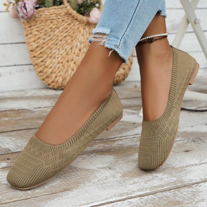 Cross-border Versatile Summer Casual and Comfortable Versatile Spring and Summer New Breathable Fly-woven One-pedal Soft-soled Women's Single Shoes