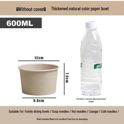 Handun Disposable 600ml Natural Paper Bowls