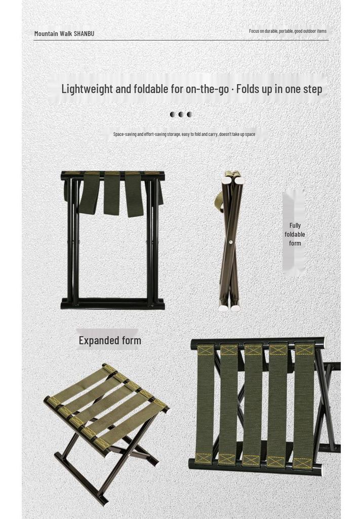 Portable Outdoor Folding Stool - Compact for Camping, Fishing, or Student Use