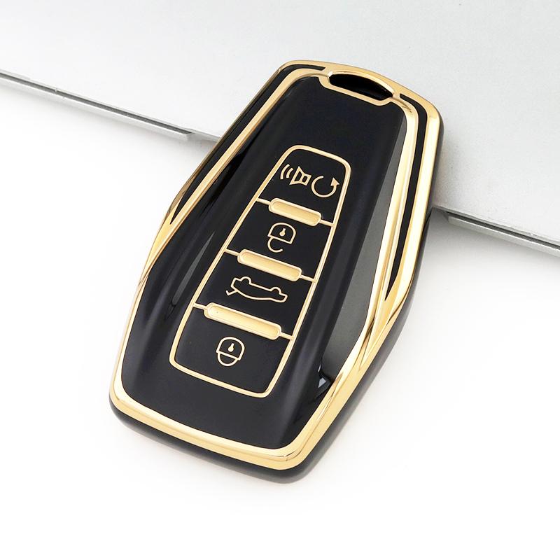 Gold Edge Fashion TPU Auto Shell Holder Bag For Geely Coolray Atlas Boyue NL3 Emgrand X7 EX7 SUV GT GC9 Borui Car Key Cover Case