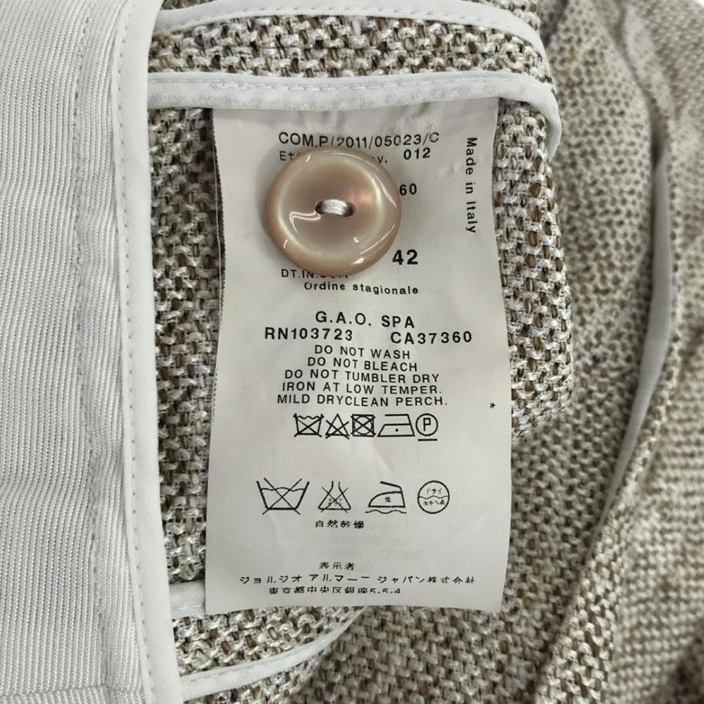 ARMANI COLLEZIONI made in Italy 7 minutes sleeve Jacket 42 Beige Women Used
