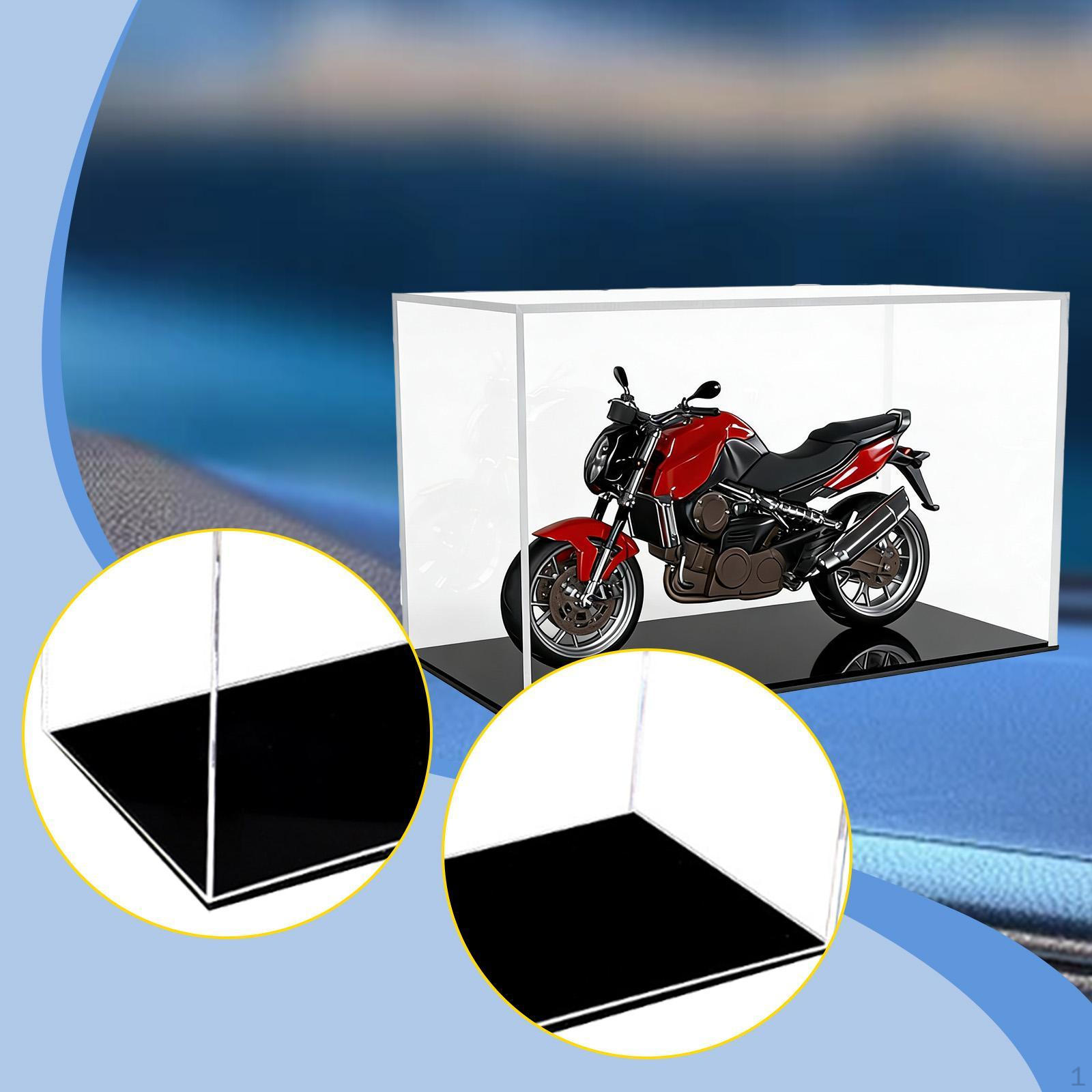 Motorcycle Model Display Case Clear Acrylic 1:12 Scale Protection Countertop Stackable Diecast