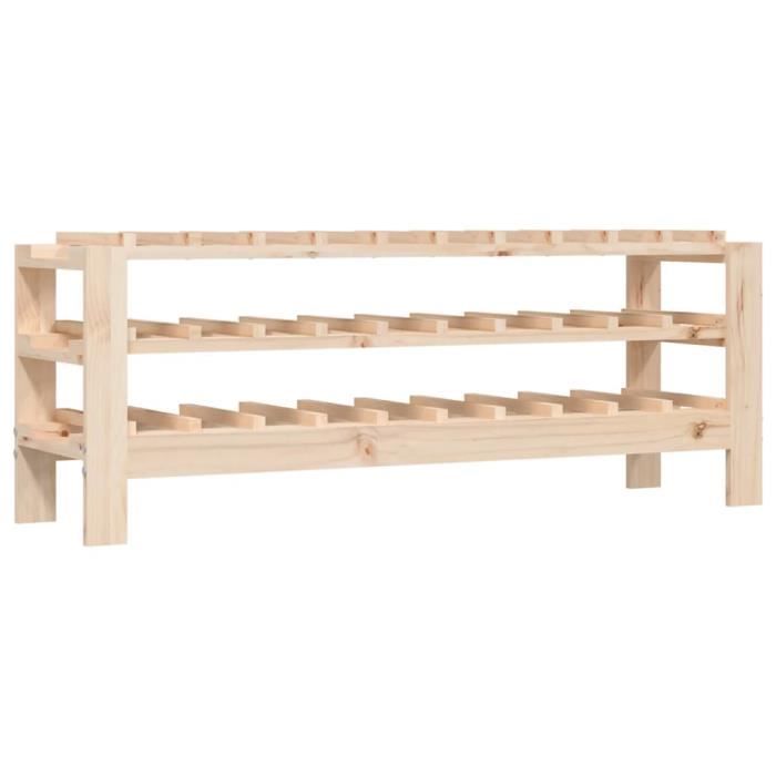 VidaXL Casier à vin 109,5x30x42 cm Bois de pin massif 822551