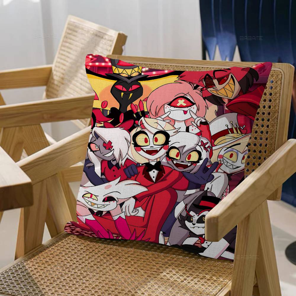 Cartoon H-Hazbin H-Hotels Pillow Gifts Home Office Furnishings Bedroom Sofa Car Cushion Cover Case 45x45cm