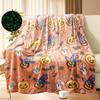 Halloween Fuzzy Plush Blankets Ghost Bat & Pumpkin Pattern 51 × 59 Inch Cartoon Blanket for Home Living Room Couch Bed Chair