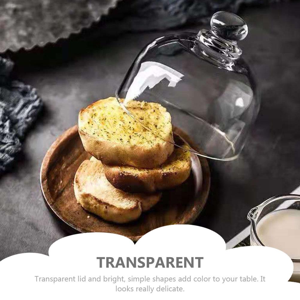 Display Shelves Glass Lid Tray Pastry Serving Cake Plate Server Wood Holder Food with Dome Mini Dessert Multi-use Base