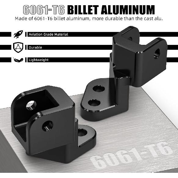 NICECNC Aluminium Footboard Lowering Stand Lowering Footrest Footpeg Support Bracket Compatible with Kawasaki KLR650 1987-2018, Black