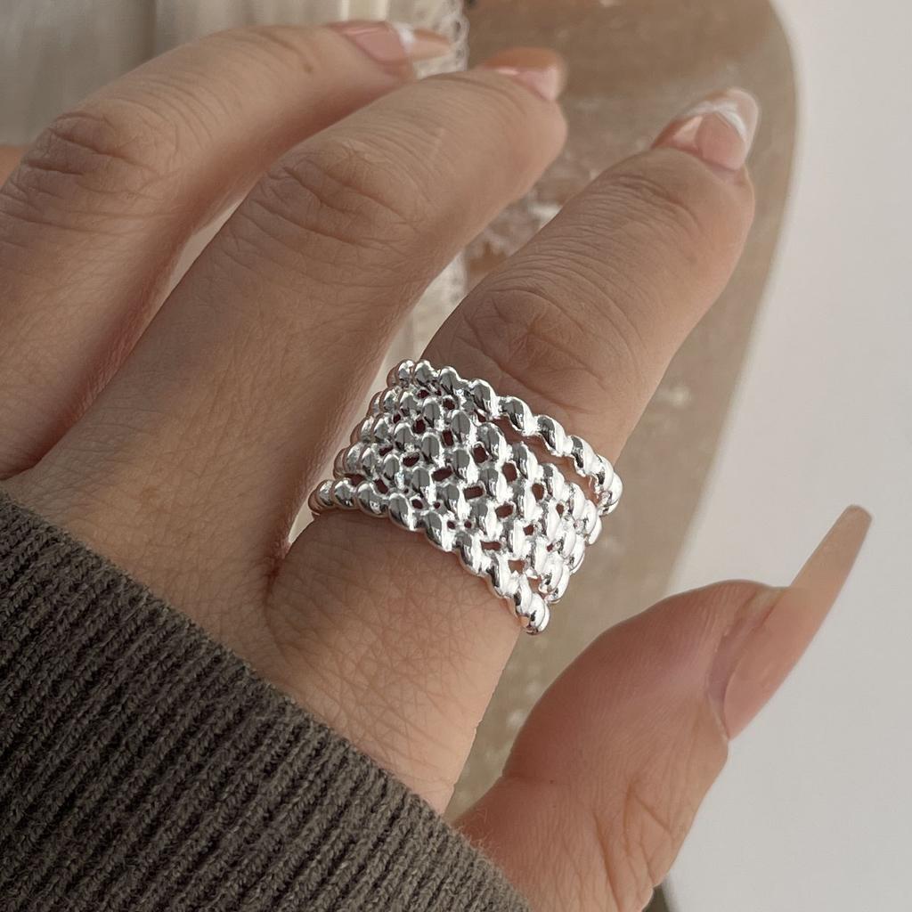 Xiaomi 925 Sterling Silver Rings for Women Couple Minimalist Handmade Simple Wide Dots Ring Fine Jewelry Gift Prevent Allergy