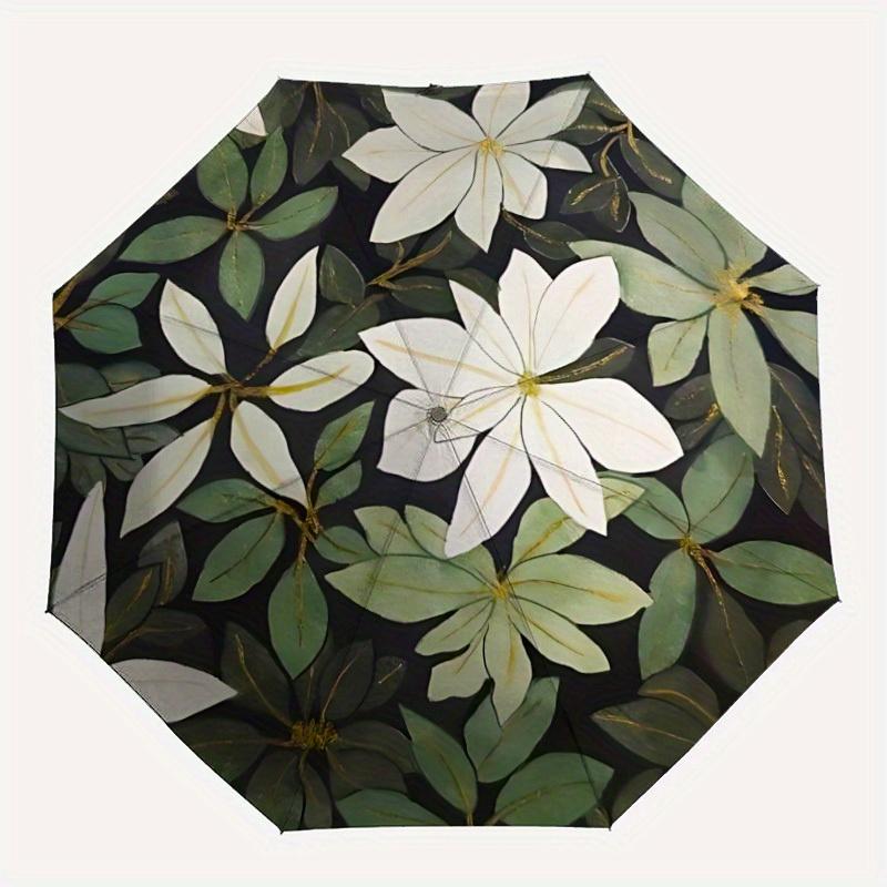 1pc Floral Pattern Automatic Open/Close Umbrella, Portable Folding umbrella for Everyday Use yy250826020