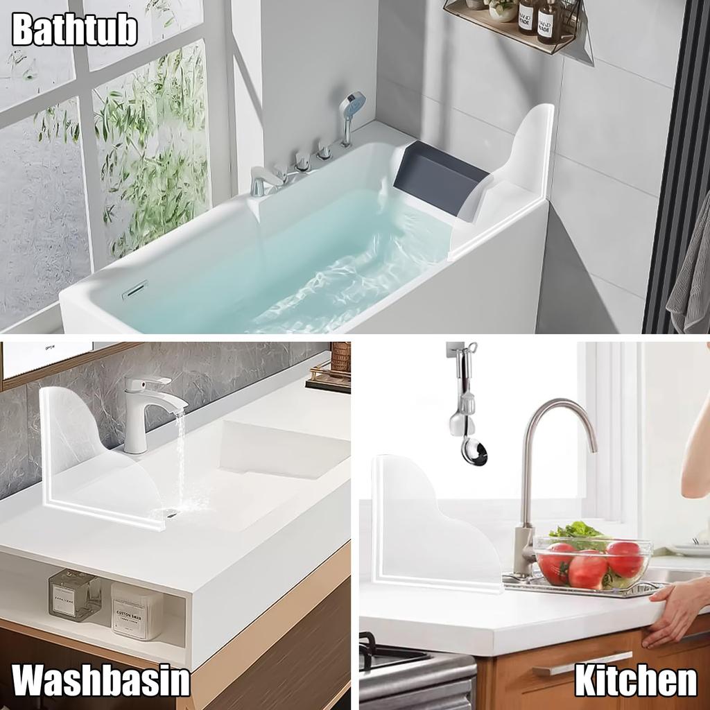 4 Pieces Kitchen Splash Prevention Screen Splash Prevention Sheet Panel Kitchen Sink Guard Kitchen Wash Basin Waterproof Transparent Splash Prevention
