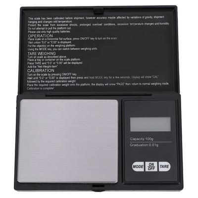 Mini Tragbare Hochgenaue LED Digitalwaage Taschenwaage Gold Silber Diamant Schmuck (100g0.01g)