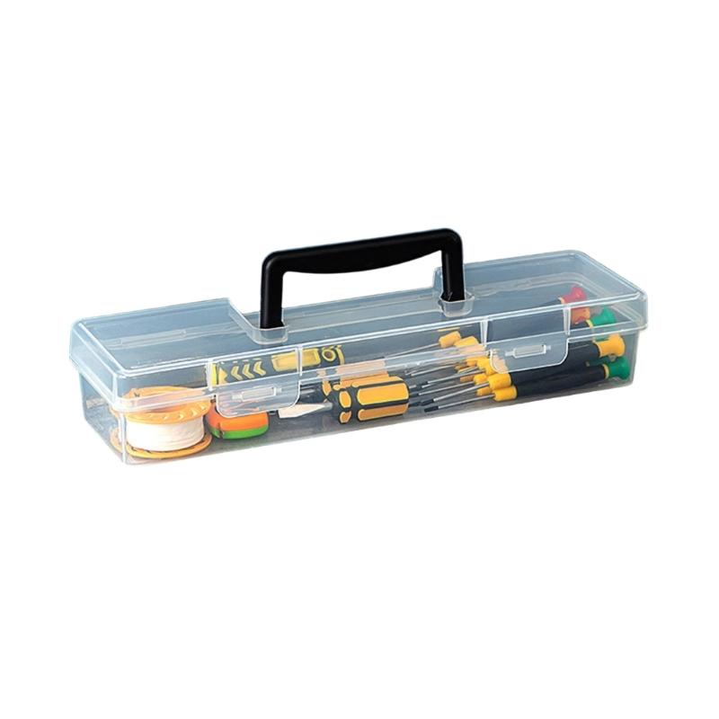 Multipurpose Transparent Organiser Box For Home Repair Tool Easy Carry Handle And Plastic Construction Toolbox