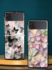Fashionable Butterfly Flower Pattern Hard PC Phone Case For Samsung Galaxy Z Flip 7 6 5 4 Black Bag For Galaxy Z Flip 3 Foldable