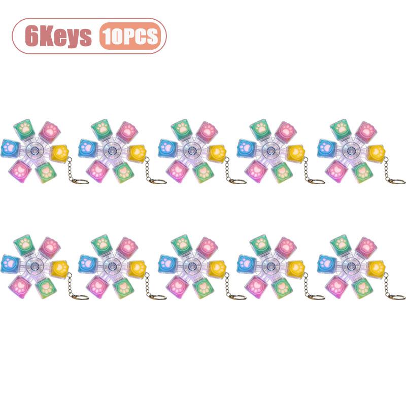 Cat Paw Keycap Keychain Mechanical Keyboard Fidget Spinner Stress Relief Cute Keyring for Office Desk Anxiety Gift