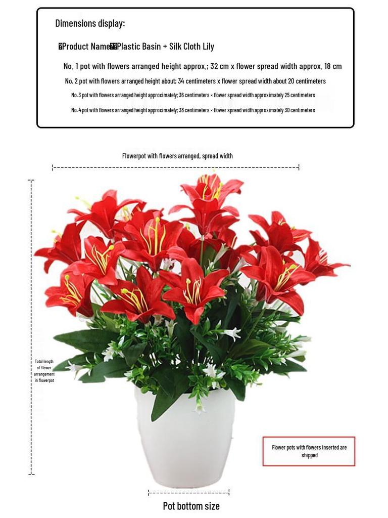 Silk Lily Flower Set - Decorative Artificial Bouquet for Living Room & Dining Table