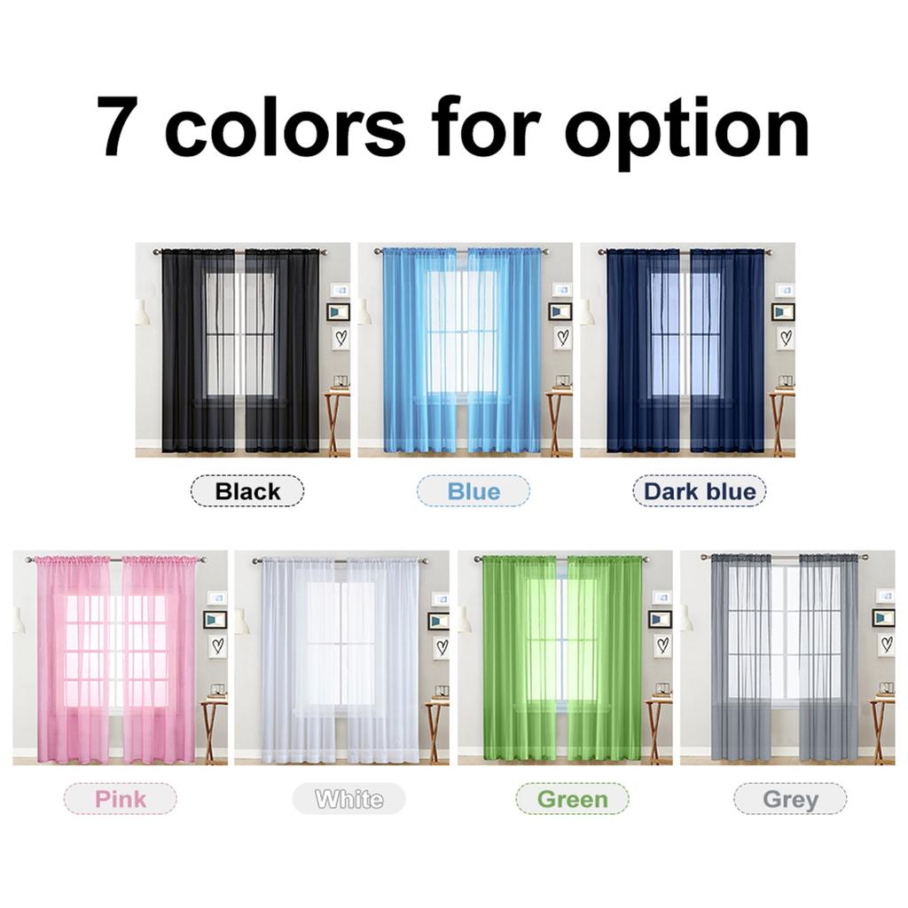 Sheer Curtains High Density Fabric Machine Washable Window Curtain Panels Voile Curtains for Living Room Bedroom