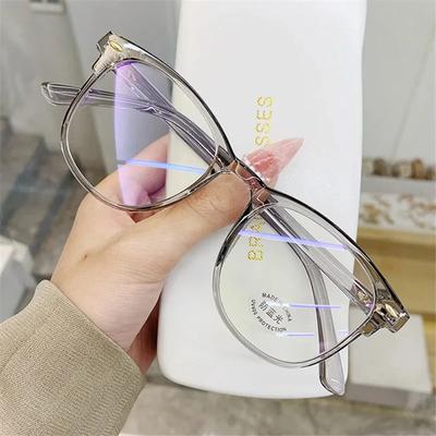 Monture de lunettes d'ordinateur transparentes pour femmes, lunettes rondes anti-lumière bleue, lunettes bloquantes, lunettes optiques