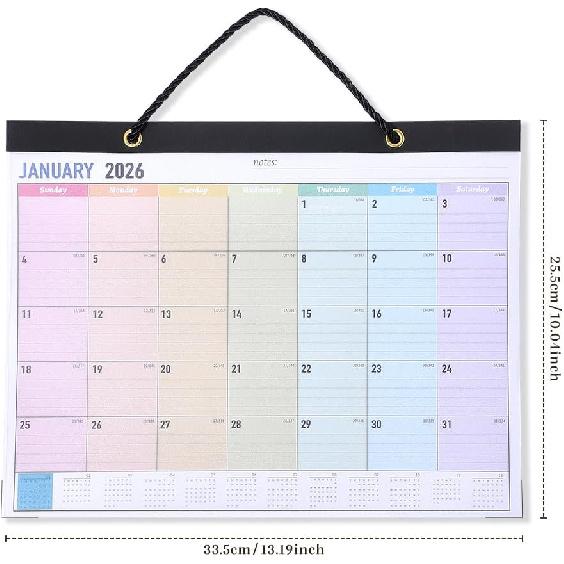 2026 Calendar Wall Calendar January-December Plan Calendar Festive Days Theme Wall Calendar 13“ X10” Wall Calendars for Office Home Planning &