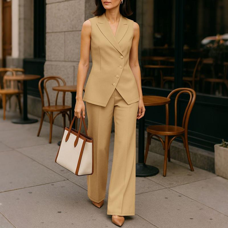 

ZANZEA Женские топы без рукавов и брюки Повседневные костюмы-двойки 5XL