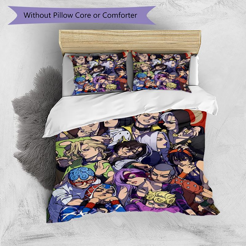 3pcs JoJo's Bizarre Adventure1 pattern bedding set duvet cover set includes duvet cover &pillowcases, perfect all season bedroom decoration & gift