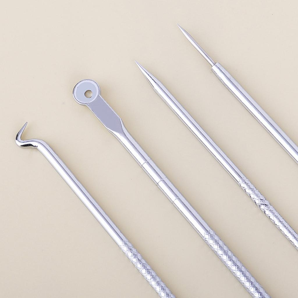 4PCS Stainless Steel Removal Kit Blackhead Remover Facial Pimple Comedone Needle