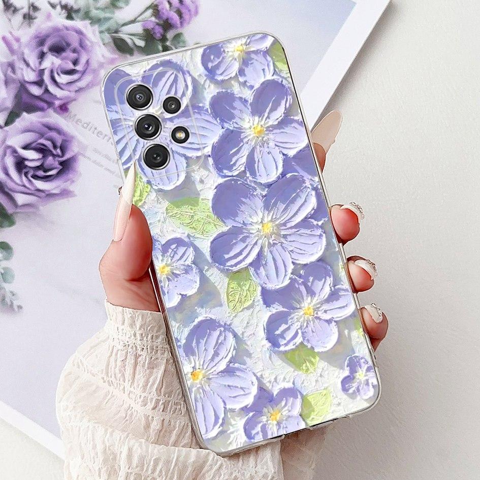 For Samsung Galaxy A52 Case SM-A525F Cover New Stylish Flower Butterfly Soft Silicone Phone Cases For Samsung A72 A52s 5G Fundas
