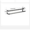 Bathroom Towel Rack Gun Gray Double Rod Punch-free Bathroom Towel Rack Space Aluminum Light Luxury Bath Towel Storage Rack