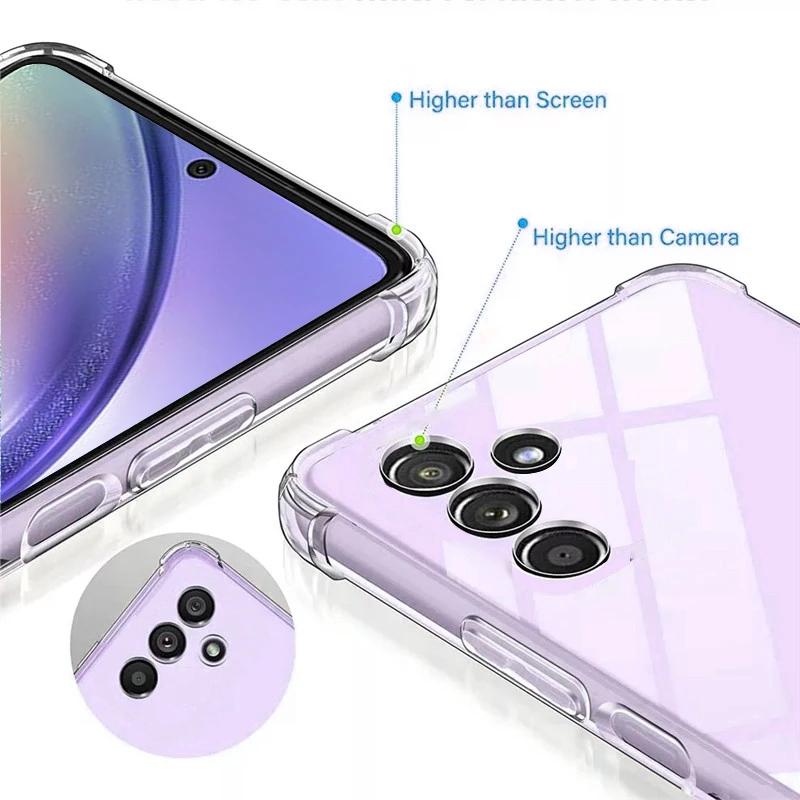 Shockproof Clear Soft Silicone TPU Case For Samsung Galaxy S24 S23 A05S A04S A14 A54 A53 Huawei P60 Xiaomi Redmi Note 13 iPhone 15 14 13 Pro Max Cover