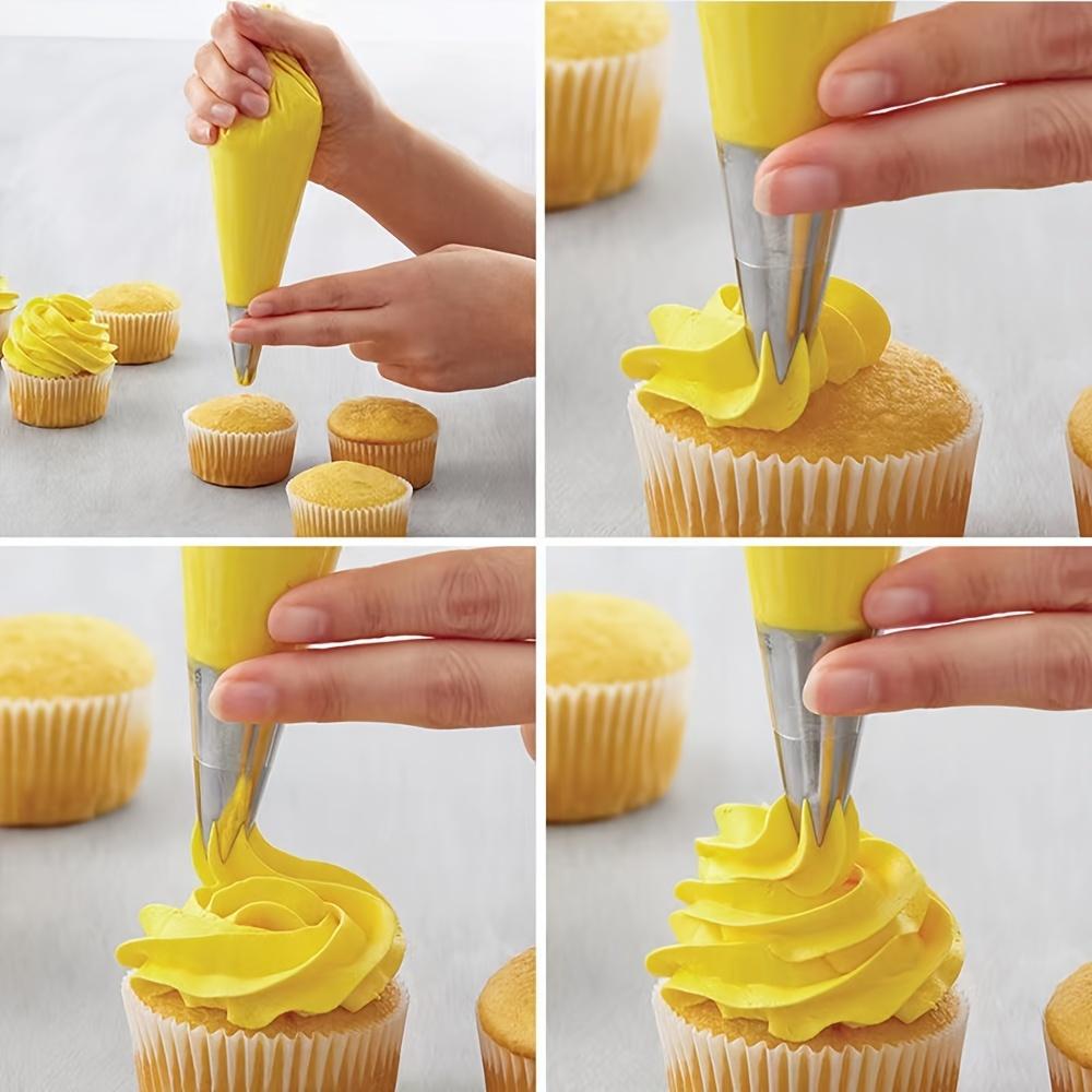 1 Stück, mittelgroße Spritztülle aus Edelstahl in Rosenform für perfektes Glasieren und Dekorieren – ideal für Cupcakes