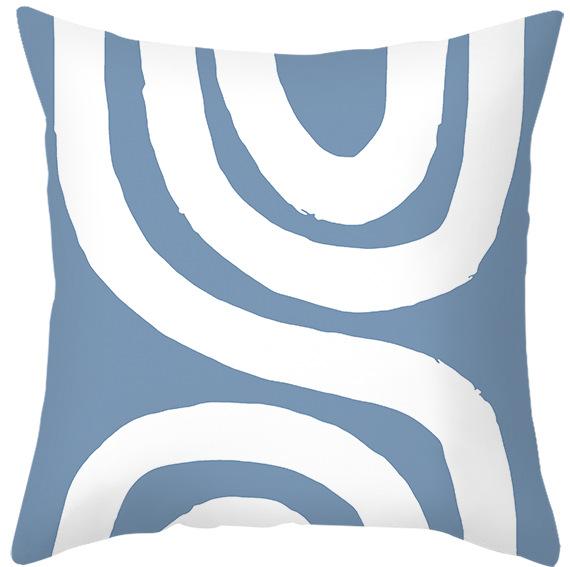 Simple Style Morandi Color Pillowcase Lines Abstract Geometric Printed Cushion Home Sofa Pillowcase