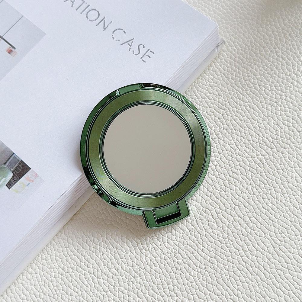 Suporte magnético para celular eletrogalvanizado em cores doces, dobrável, antiqueda, anel de metal, fivela, adesivo traseiro, espelho de maquiagem