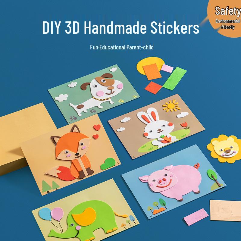 

3D Animal EVA Stickers Puzzle DIY Kit – Educational Toy for Kids