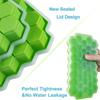 Silicone Honeycomb Ice Tray with Cover Creative Stackable 37-cell Ice Box Easy To Demould Ice Tray Ice Cube Mold