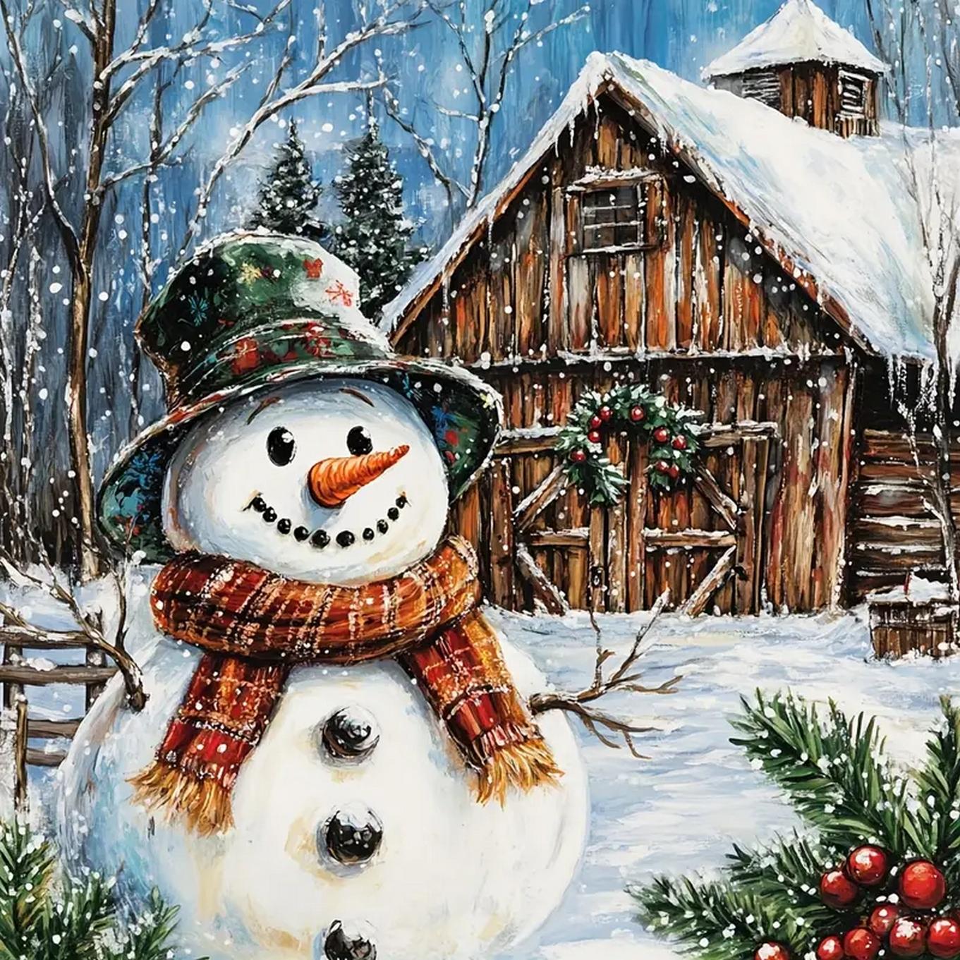 

DIY Полная круглая алмазная картина вышивка крестом Счастливого Рождества Санта-Клаус Снеговик Домашнее украшение Искусство Алмазная живопись 5d Алмазная художественная живопись Full Round 30x32.5CM