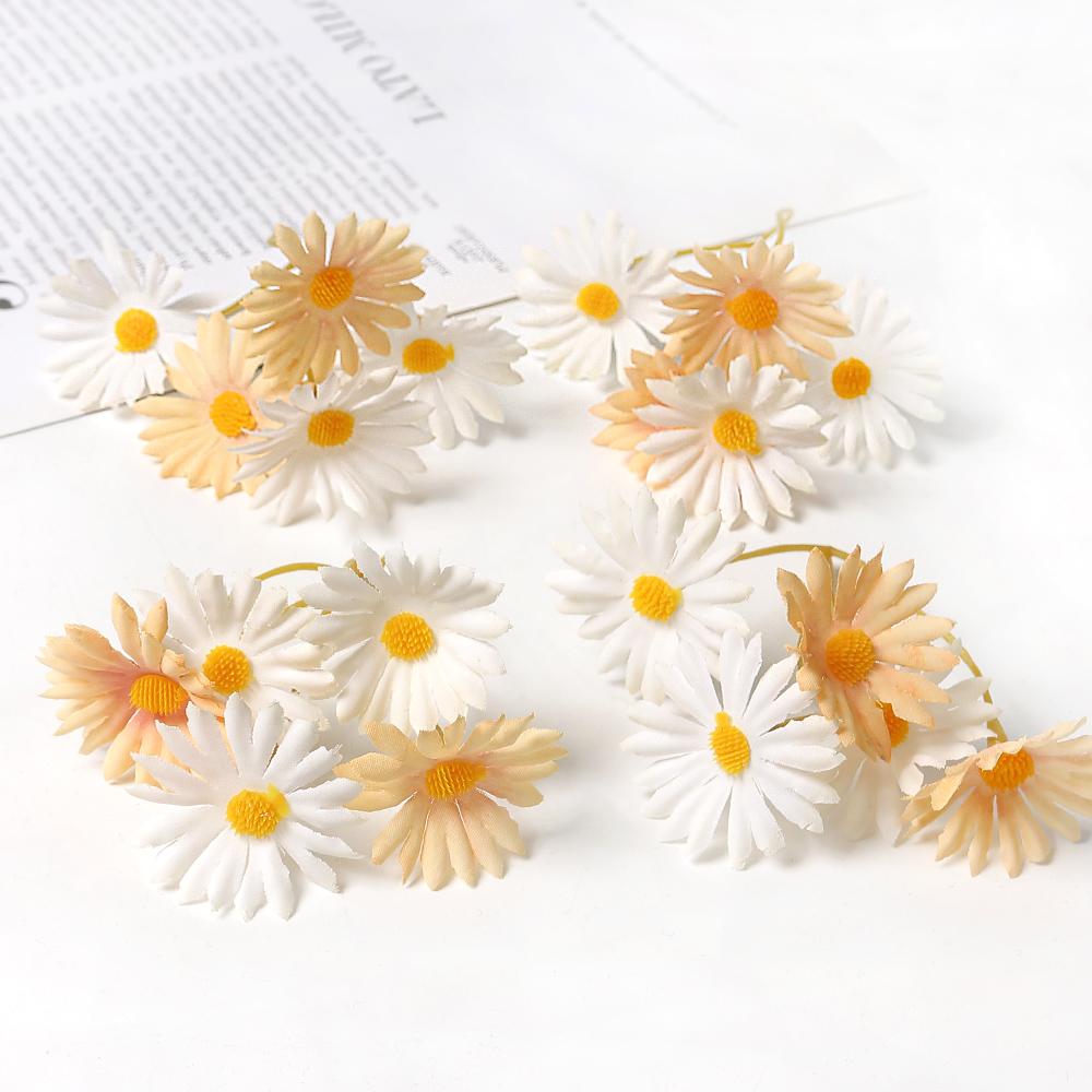 10/20Pcs Chrysanthemum Artificial Flowers Heads Silk Home Room Decoration For Mother's Day Craft Gifts DIY Wreath Wedding Decor