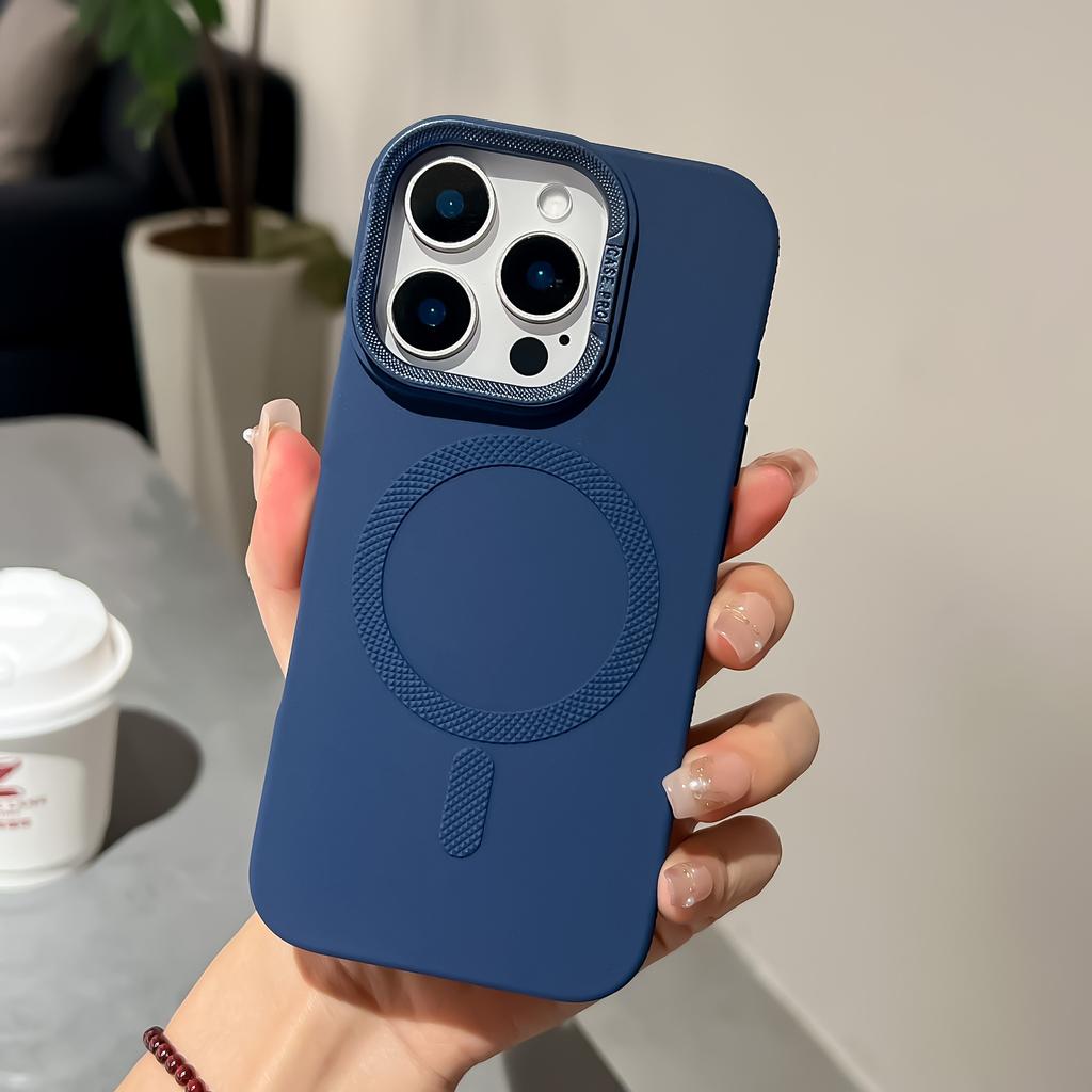 Desert Gold lens frame holder  charging phone case for For Iphone 16 15 14 13 12 11 Pro Max magnetic soft silicone back cover