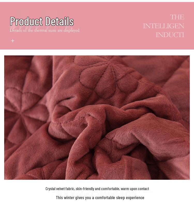 Warm Winter Crystal Velvet Quilted Bedspread with Lace Edge, Cotton-Padded, Double-Sided, Non-Slip Tatami