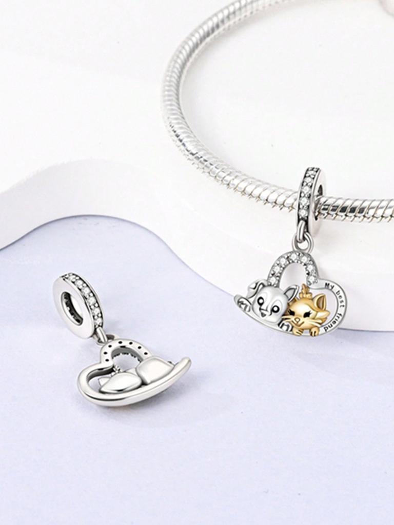 Charms Plata Cute Animal Cow Unicorn Beads Charm Copper Plated Fit Charms Original Bracelet For Jewelry Making Diy Charm