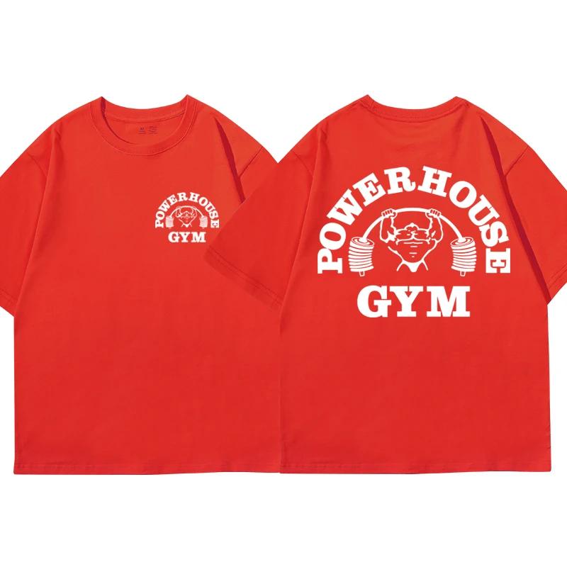 Powerhouse Gym Graphic T-shirt Men Women Clothes Funny Oversized Short Sleeve Tee Shirts Harajuku Geek Fitness Vintage T Shirt