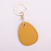 Antirust Leather Keychain Solid Color Access Card Holder Universal Keychain Hanging Accessory