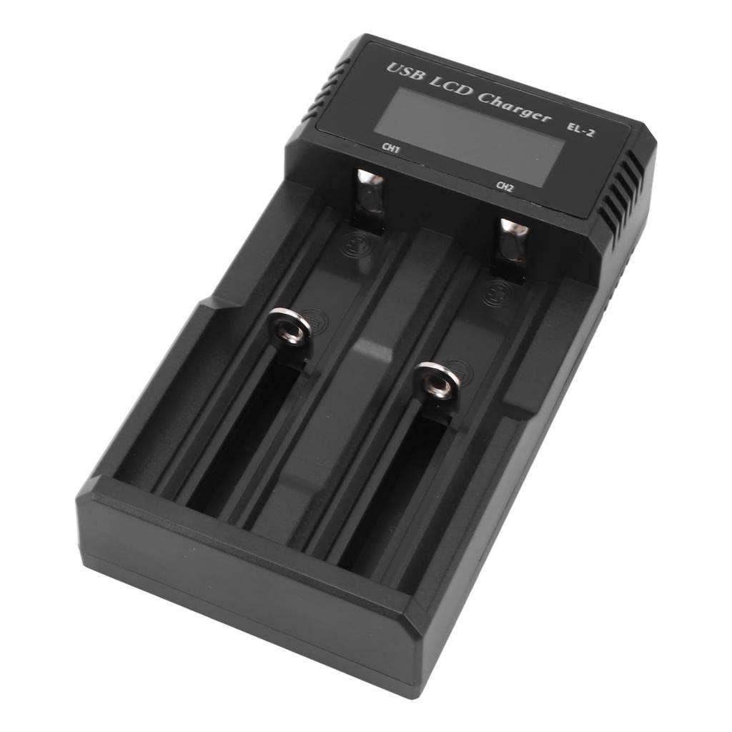 Battery Charger 2 Bay LCD Display Multiple Guard USB Charging Smart Battery Charger for 3.7V