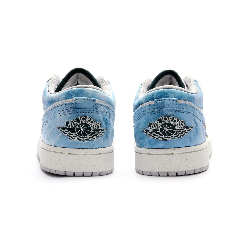 Jordan Air Jordan 1 Abrasion Resistant Low Top Vintage Basketball Shoes Unisex Blue FQ7687-300(Team1326-XBOX)