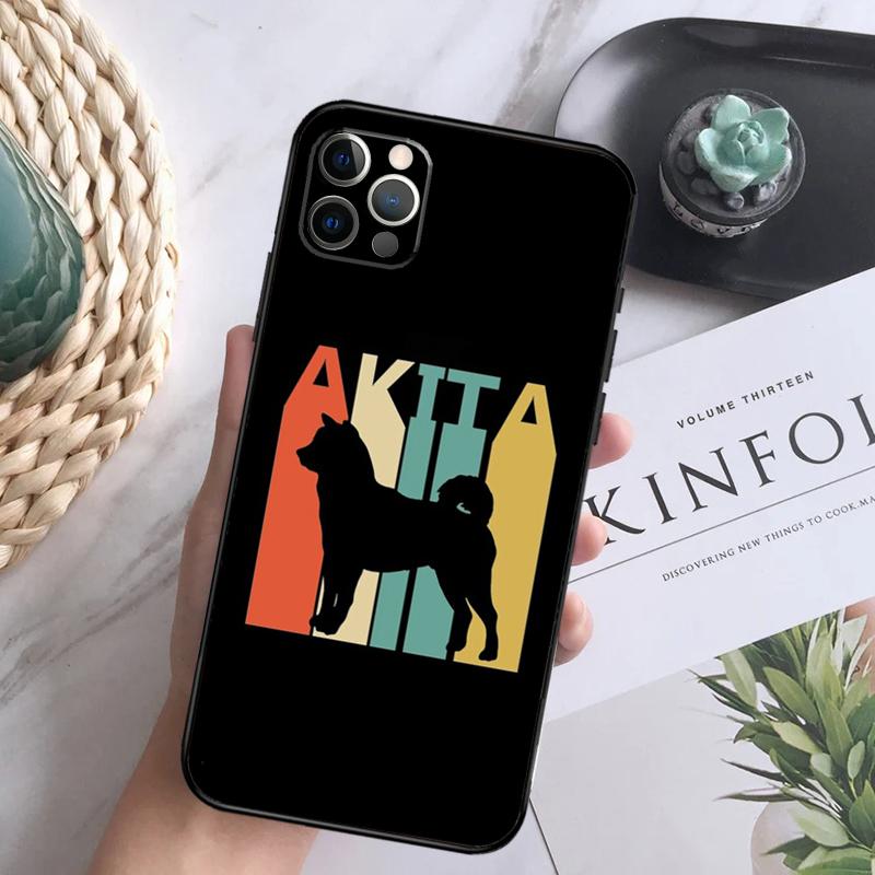 Animal Cute Dog Akita Phone Case For iPhone 16 Pro 11 12 13 14 15 Pro Max Mini XS X XR 7 8 16 Plus Cover Coque