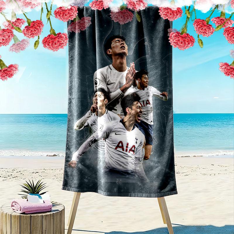 Tottenham Print Beach Towel, Large Soft Quick Dry Towel for Beach Camping Swimming