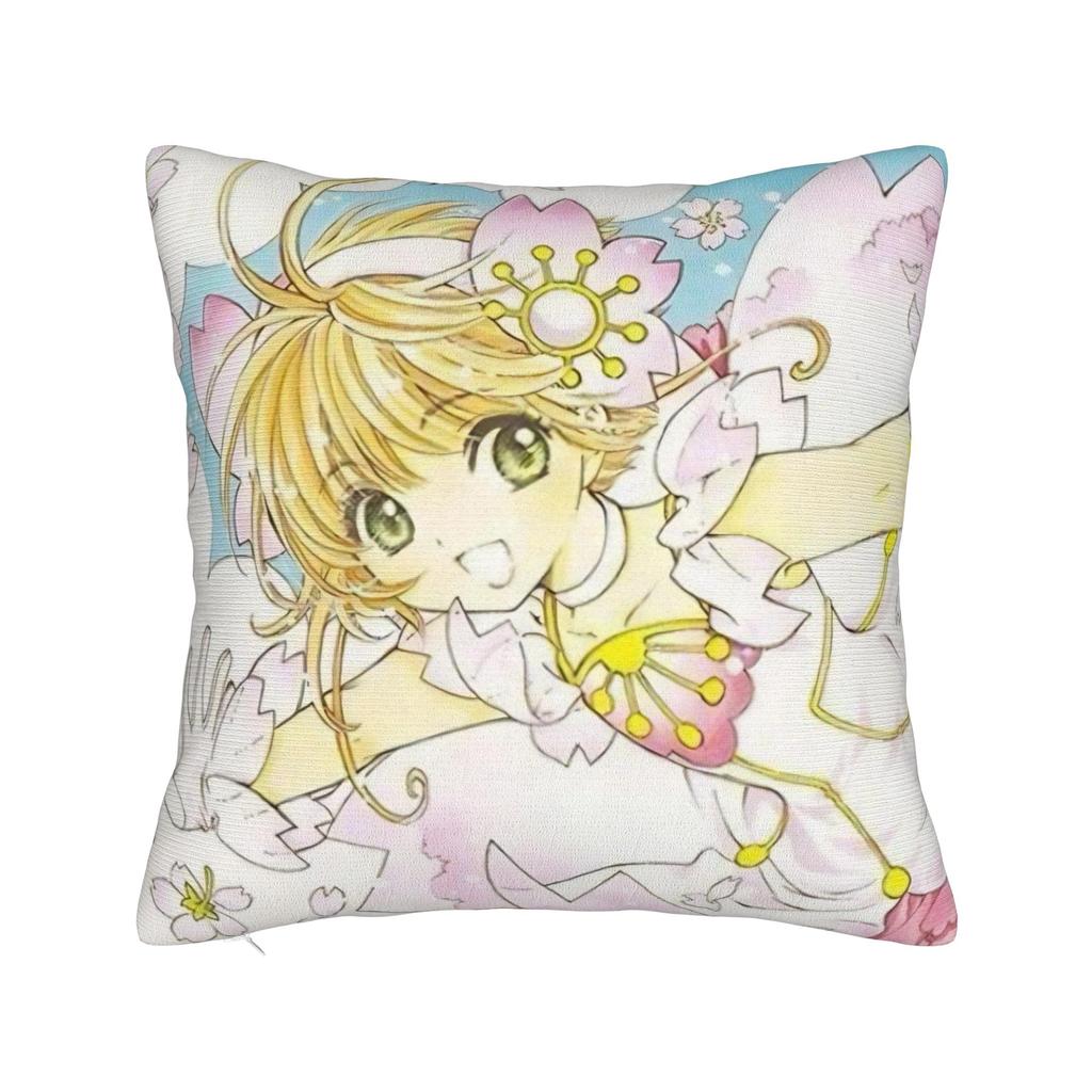 Cardcaptor Sakura Flower Pillowcase Polyester Cushion Cover Decoration Anime Cartoon Pillow Case Cover Home Wholesale 45*45cm